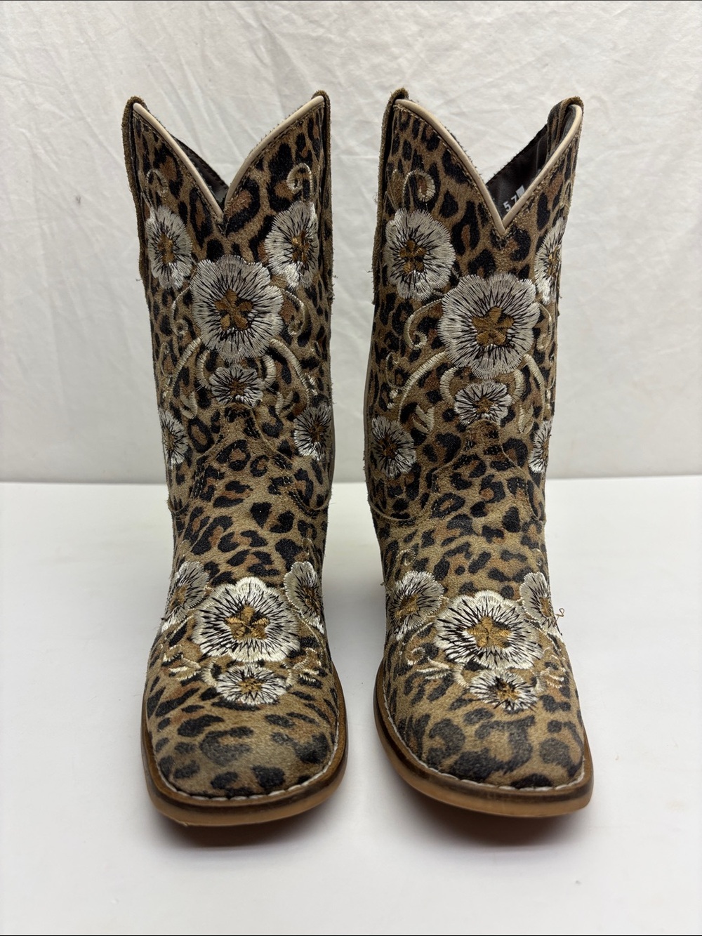 Dingo print animal and floral western boots for little girls SZ 2
